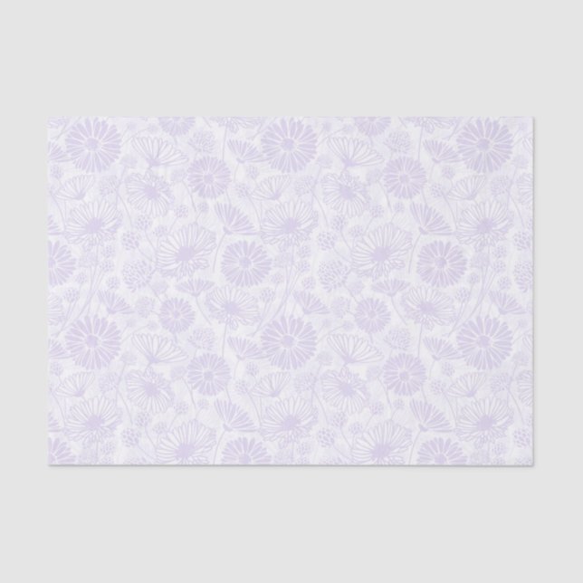 Gentle Bloom (lavender | White) Tissue Paper (Front)