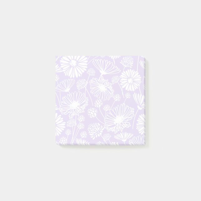 Gentle Bloom (White | Lavender) Post-it Notes (Front)