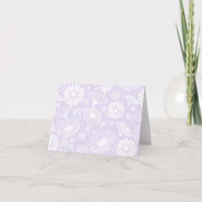 Gentle Bloom (White | Lavender) Thank You Card (Front)