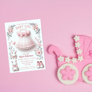 Gentle Blossom Welcome: Baby Girl Shower Invitation
