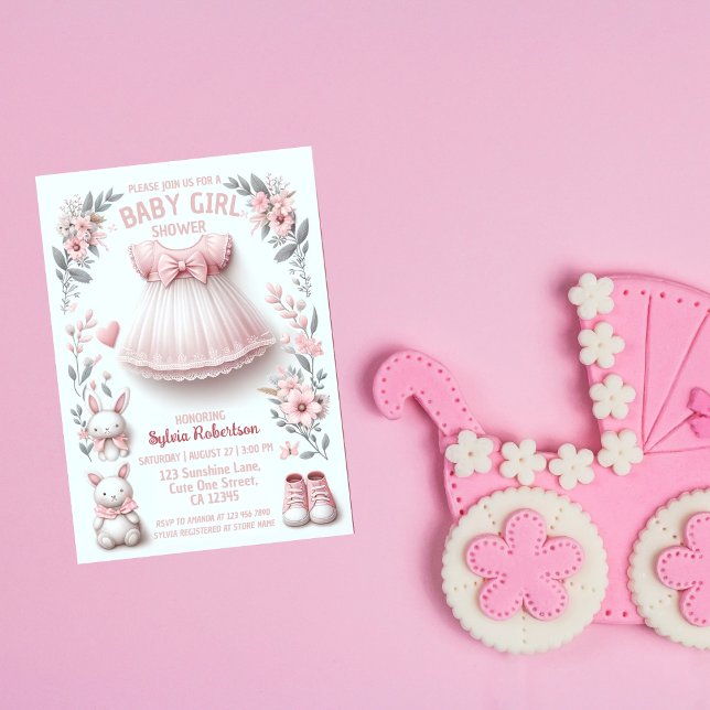 Gentle Blossom Welcome: Baby Girl Shower Invitation (Creator Uploaded)