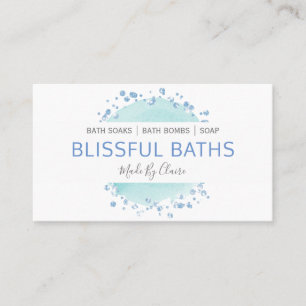 Gentle Blue And White Handmade Bath Bomb Soak Soap Business Card
