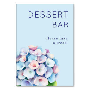 Gentle Blue Floral Hydrangea Table Number