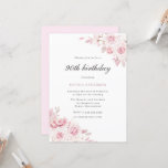 Gentle Blush Elegant Flowers Womans 90th Birthday Invitation<br><div class="desc">Gentle Blush Elegant Flowers Womans 90th Birthday Party Invitation

See our store for lots more Wedding Invitations and matching items.</div>