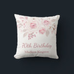 Gentle Blush Pink Floral 70th Birthday Party Gift Cushion<br><div class="desc">Gentle Blush Pink Floral 70th Birthday Party Gift Throw Pillow Cushion

See matching collection in Niche and Nest Store</div>