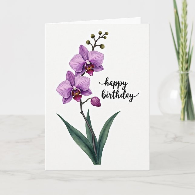 Gentle Botanical Birthday Card (Front)