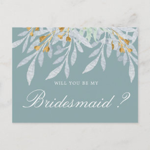 Gentle Botanics Bridesmaid Invitation Postcard
