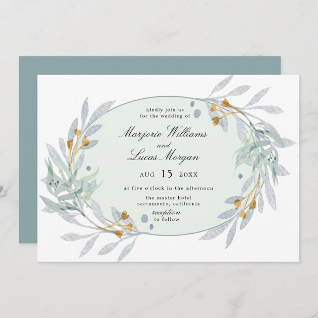 Gentle Botanics Wedding Invitation (Front/Back)