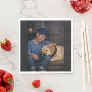 Gentle Boy and Sleeping Dog – Warm Moments Napkins