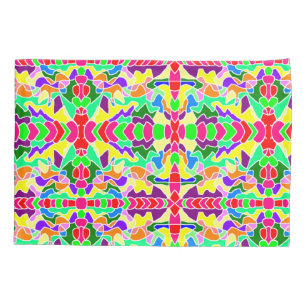 Gentle bright colour patterns on pillowcase