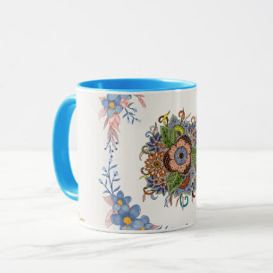 Gentle Calm – Soft Teal Watercolor Floral Art Mug