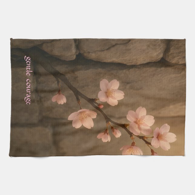 Gentle Courage Cherry Blossom Towel (Horizontal)