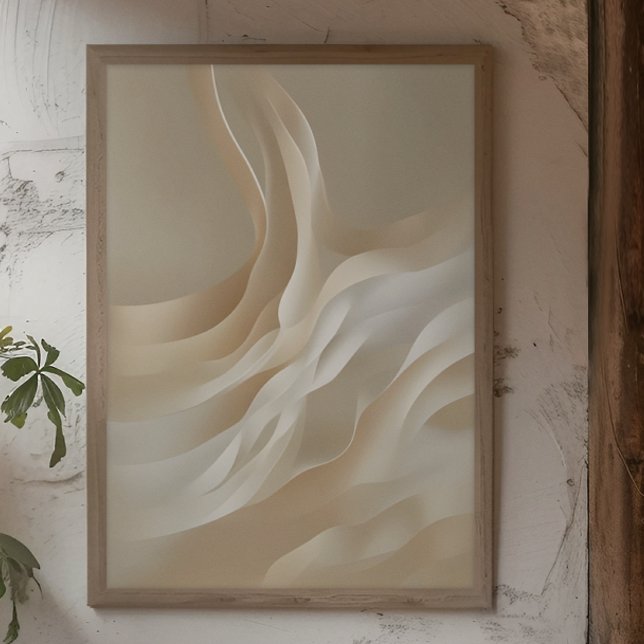 "Gentle Currents" | Beige Abstract Art Poster (Creator Uploaded)