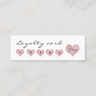 Gentle cute pink hearts calligraphy loyalty card