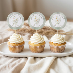 Gentle Daisy Petal Floral Baby Shower Favour Toppe Classic Round Sticker