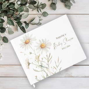 Gentle Daisy Petals Floral Baby Shower Guest Book