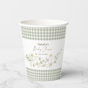 Gentle Daisy Petals Floral Baby Shower Party Paper Cups