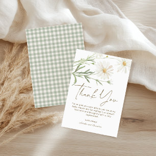 Gentle Daisy Petals Floral Baby Shower Thank You Card