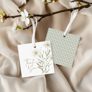 Gentle Daisy Petals Floral Baby Shower Thank You Favour Tags