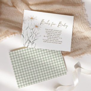 Gentle Daisy Petals Floral Books for Baby Shower Enclosure Card