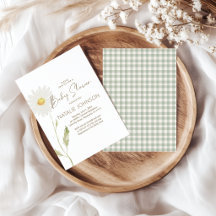 Gentle Daisy Petals Floral Girl Baby Shower