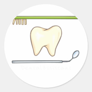 Gentle Dental- tooth mirror brush Classic Round Sticker