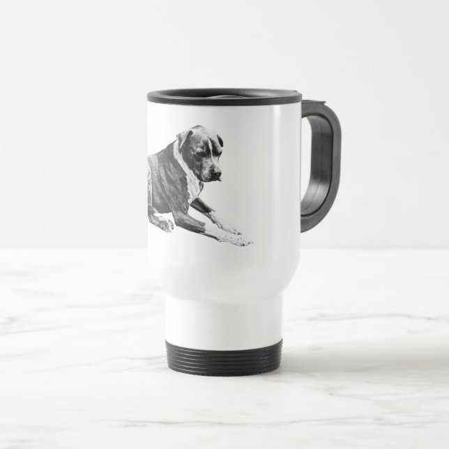 Gentle Drift, Gray Start Travel Mug (Front Right)