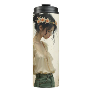 Gentle Elegance in a Butterfly Dance Thermal Tumbler