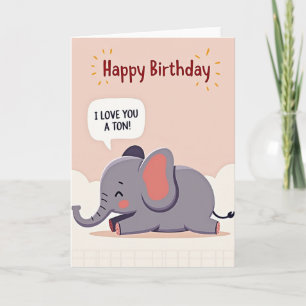 Gentle Elephant Birthday Card