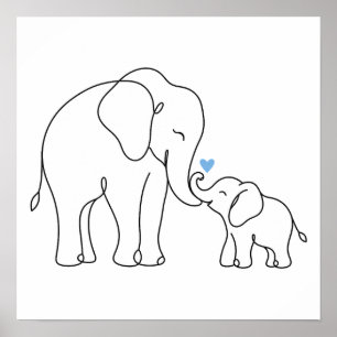 Gentle Elephant Embrace Poster