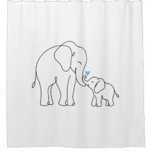Gentle Elephant Embrace Shower Curtain