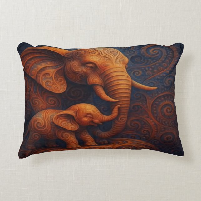 Gentle Elephants Decorative Cushion (Front)