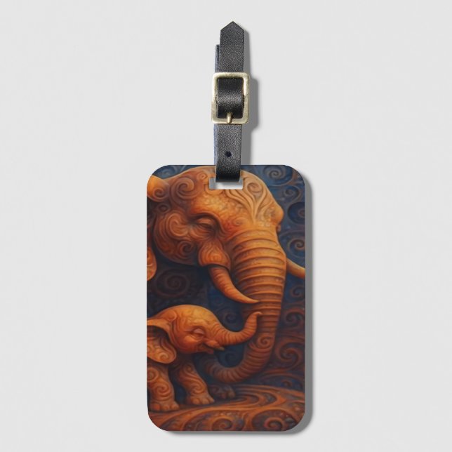 Gentle Elephants Luggage Tag (Front Vertical)