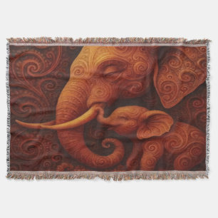 Gentle Elephants Throw Blanket