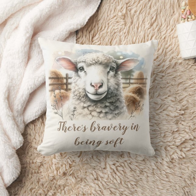 Gentle Ewe: Soft Wool Sheep Cushion (Blanket)