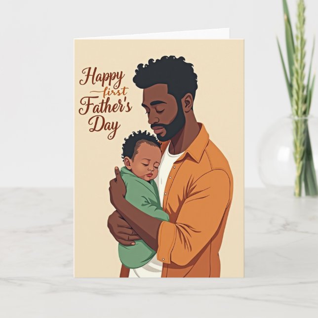 Gentle Fathers Day Portrait Card (Front)