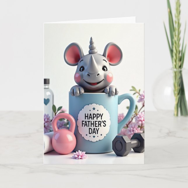 Gentle Fathers Day Rhino Card (Front)