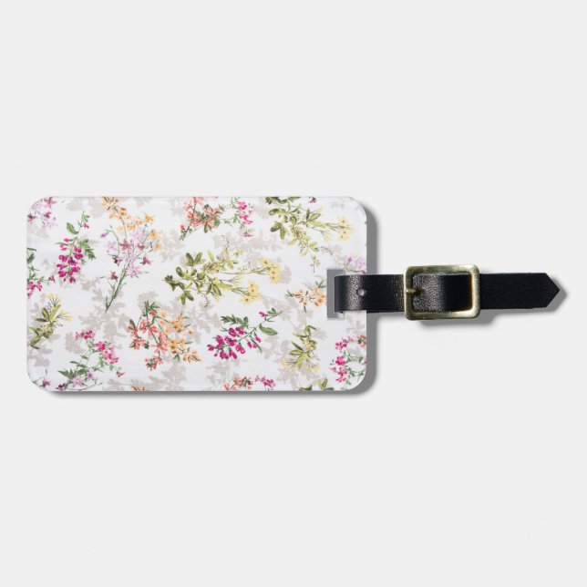Gentle floral pattern luggage tag (Front Horizontal)