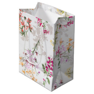 Gentle floral pattern medium gift bag