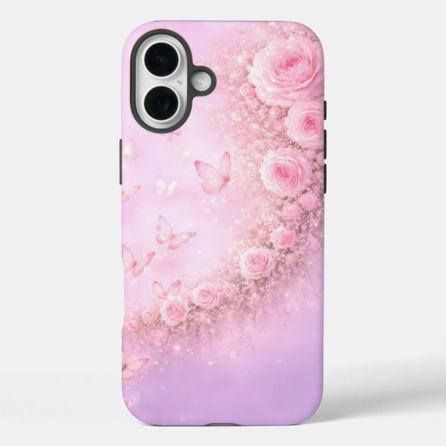 Gentle Floral Pattern – Soft Pink Roses with Soft  Case-Mate iPhone Case (Back)