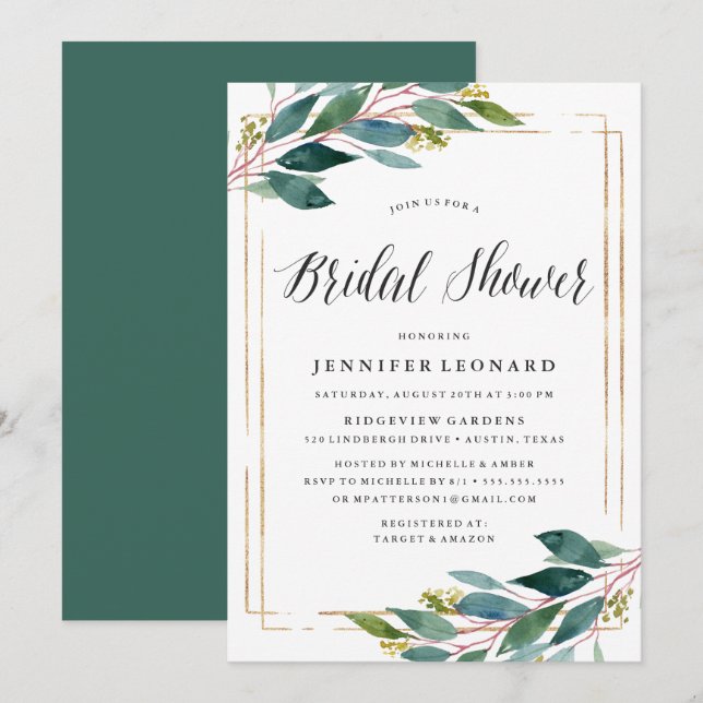 Gentle Foliage | Bridal Shower Invitation (Front/Back)