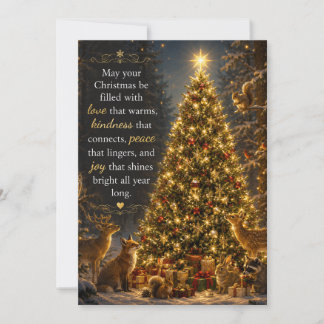Gentle Forest Creatures Christmas Holiday Card