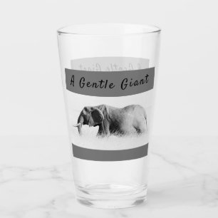 Gentle Giant Elephant high key photo with text Glass