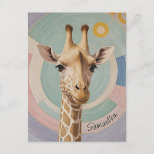 Gentle Giant: Pastel Giraffe Postcard