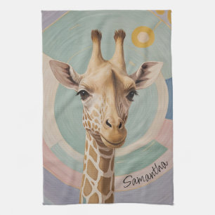 Gentle Giant: Pastel Giraffe Tea Towel