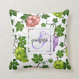 Gentle Grapes and Grapevines Cushion