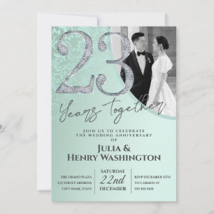 Gentle Green 23rd Wedding Anniversary Invitation