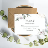 Gentle Greenery Watercolor Leaf & Flower | Gold