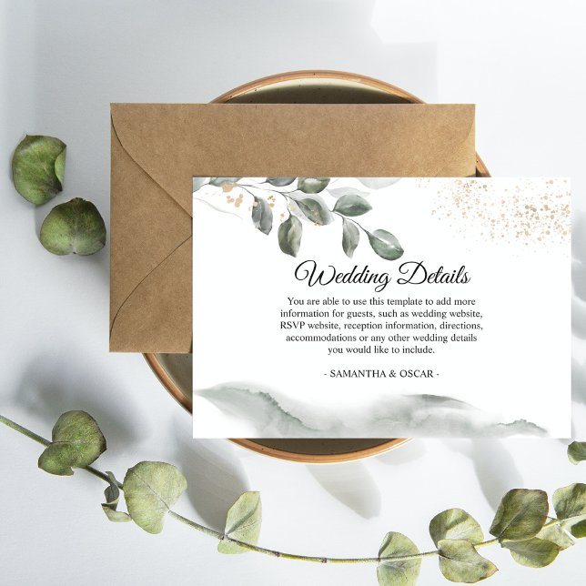  Gentle Greenery Watercolor Leaf | Gold Dust  Enclosure Card (Creator Uploaded)