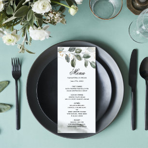 Gentle Greenery Watercolor Leaf Gold Dust Menu